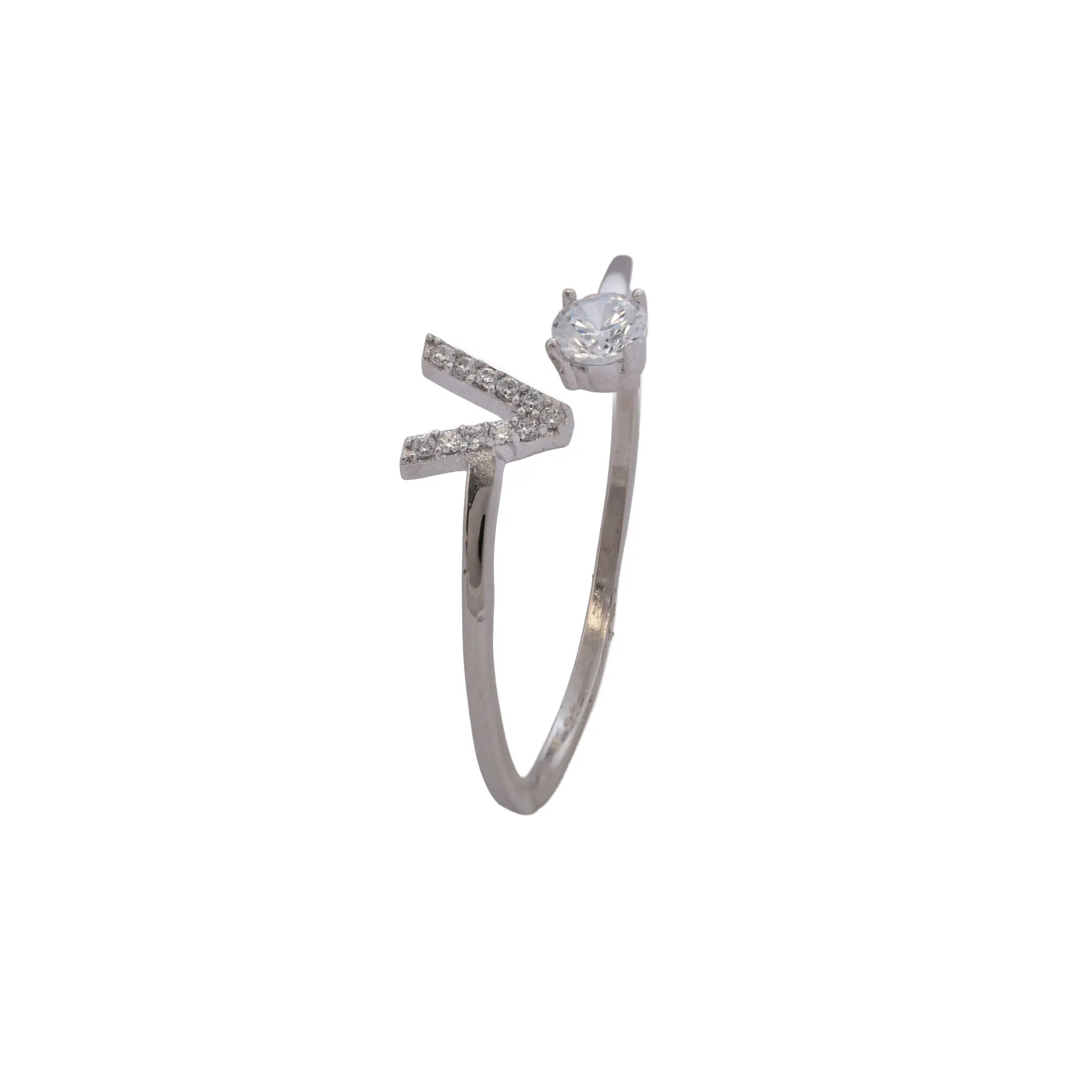 Anillo Letra V Crystal