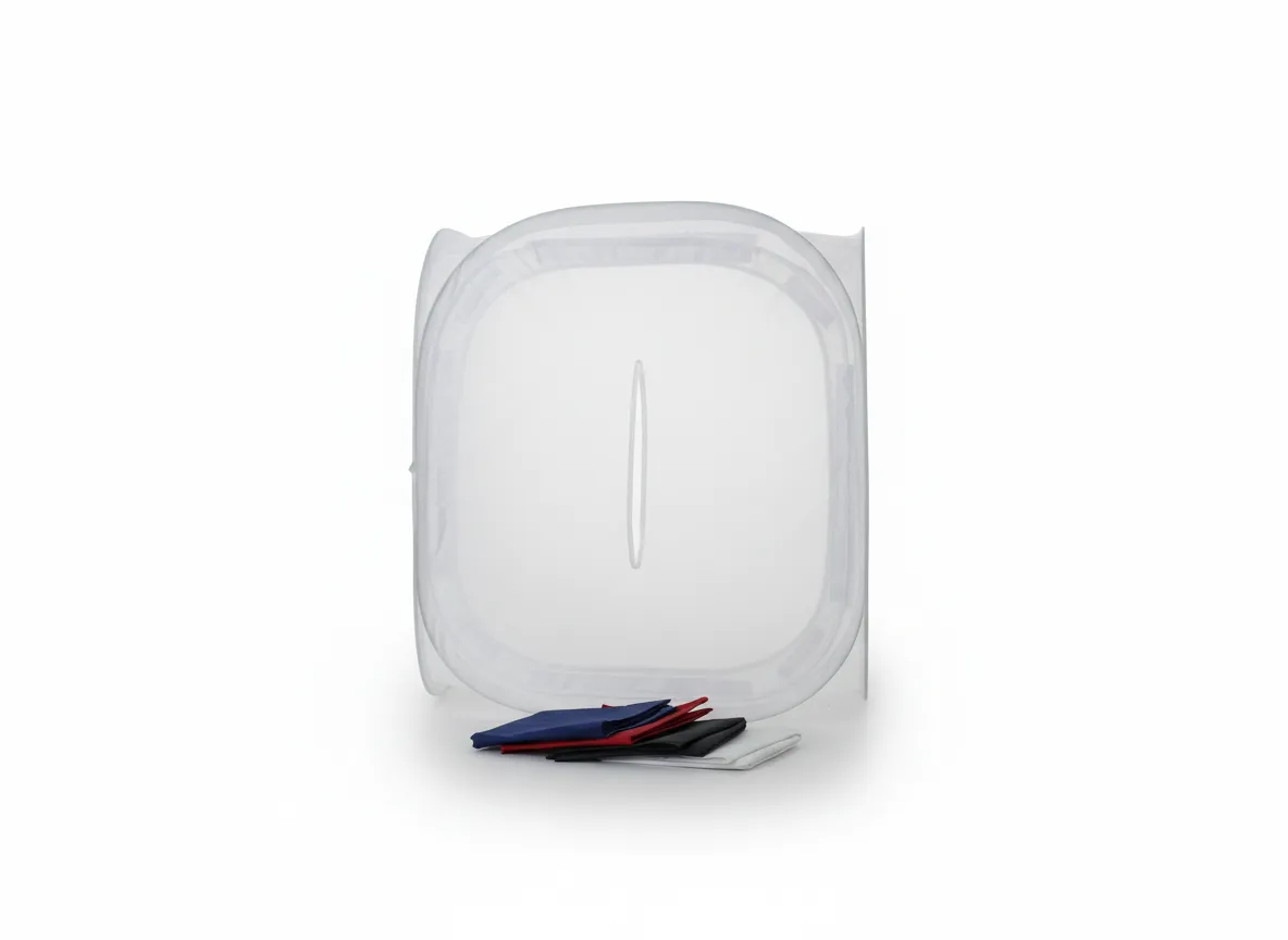 Caja fotográfica plegable de 60×60 cm, diseñada para fotografía y video de producto. Incluye fondos intercambiables que permiten crear diferentes estilos visuales. Ideal para objetos pequeños, ecommerce y creación de contenido profesional.
Fácil de armar, liviana, portátil y perfecta para lograr imágenes limpias y bien iluminadas